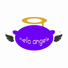 Hello Angels Foundation animated logo showing children helping others